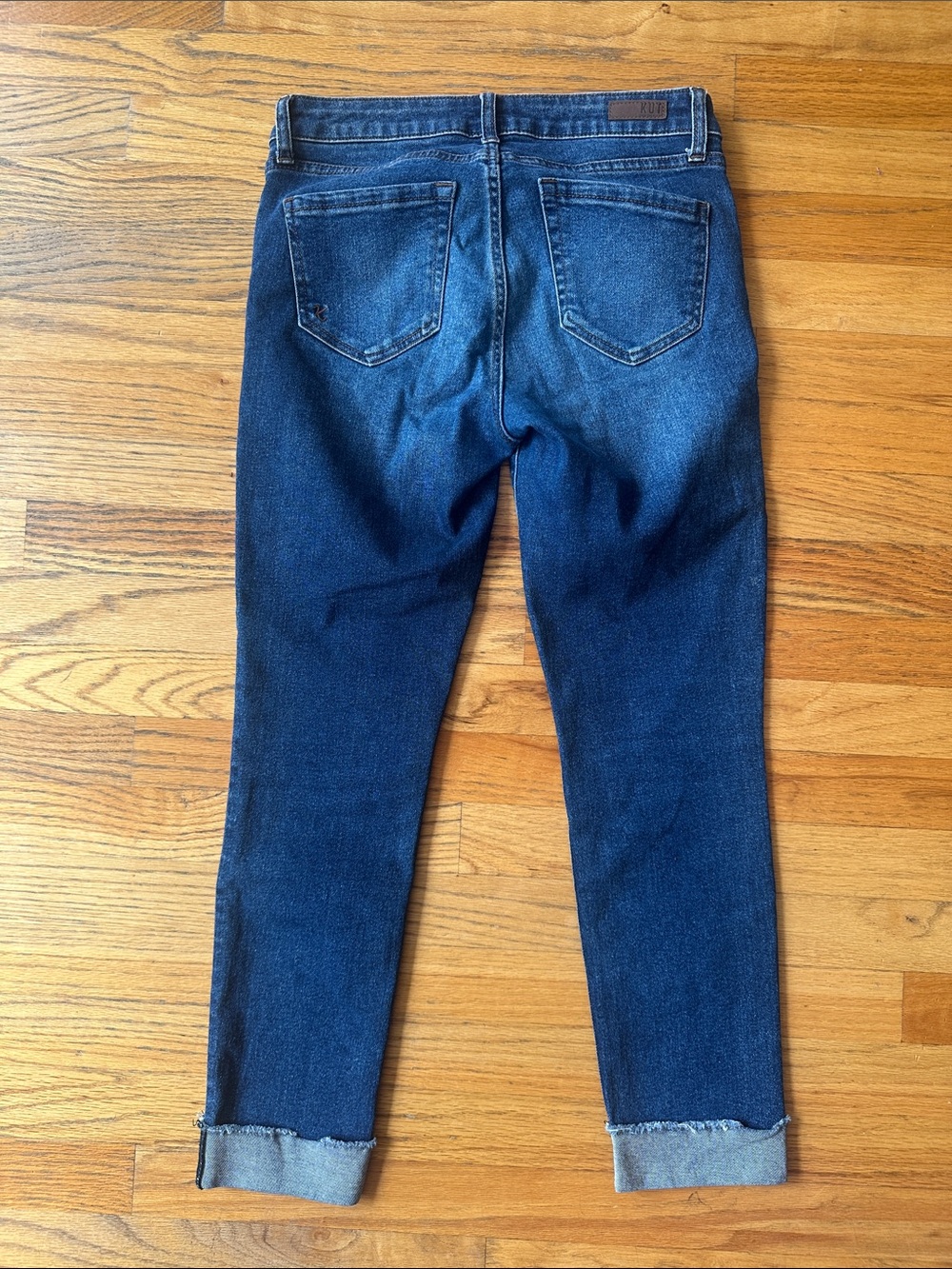Kut from the Kloth Dark Blue Cropped Frayed Hem Jeans - Picture 6 of 6